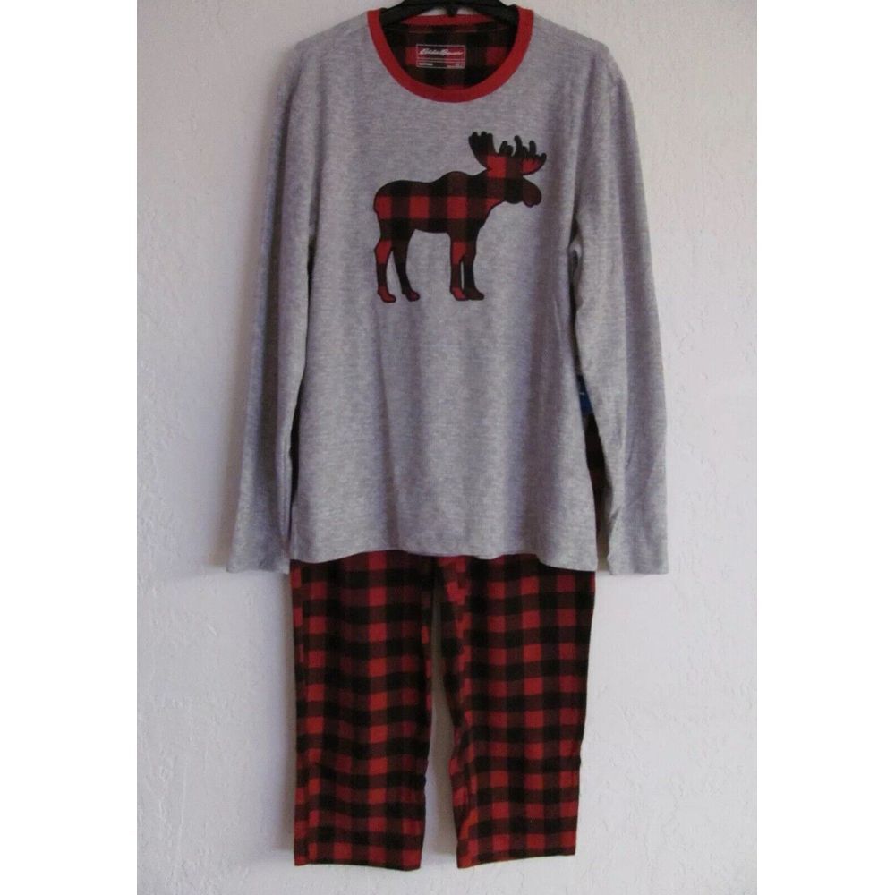 NEW Men's‎ Size XXL Eddie Bauer Christmas Holiday Family Sleep Set Pajamas Moose